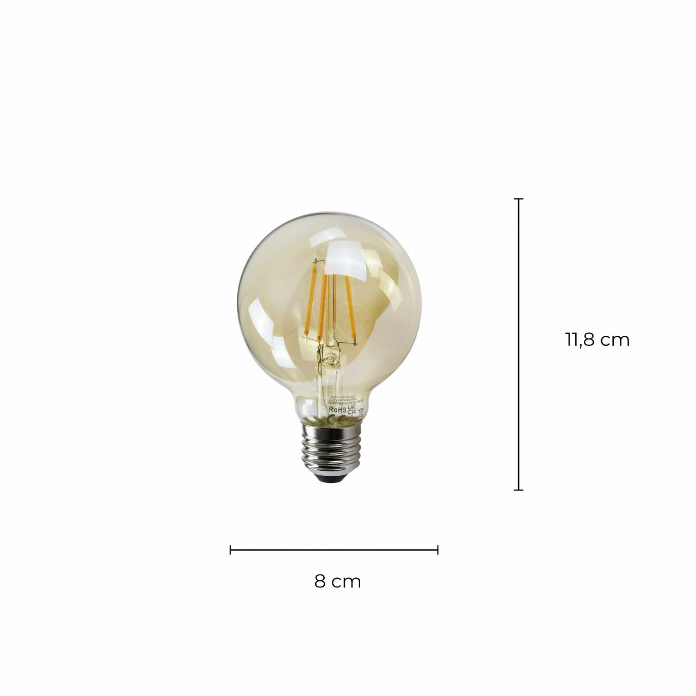 Ampoule LED Dimmable MADRID - E27 - Blanc chaud - 8W / 2700K